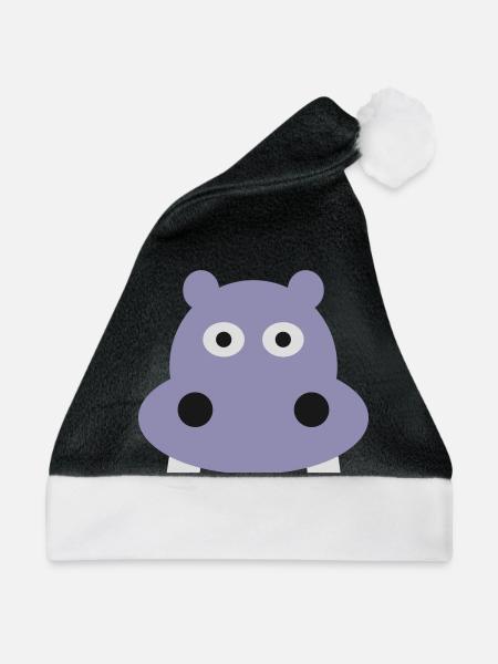 Nilpferd - Weihnachtsmütze - Schwarz/Weiß