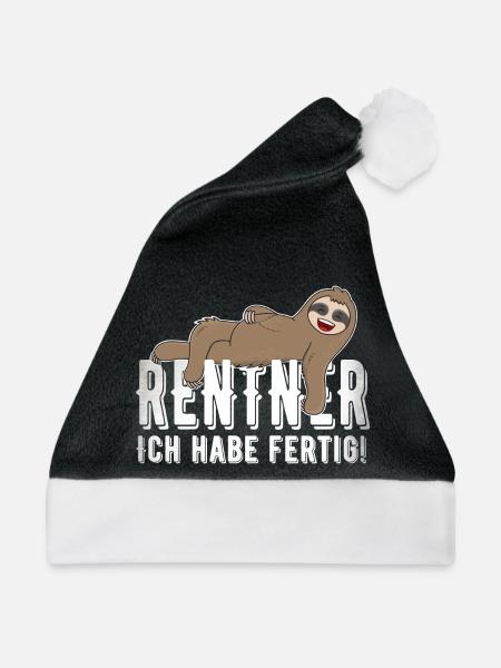 Rentner Ich Habe Fertig Faultier - Weihnachtsmütze - Schwarz/Weiß