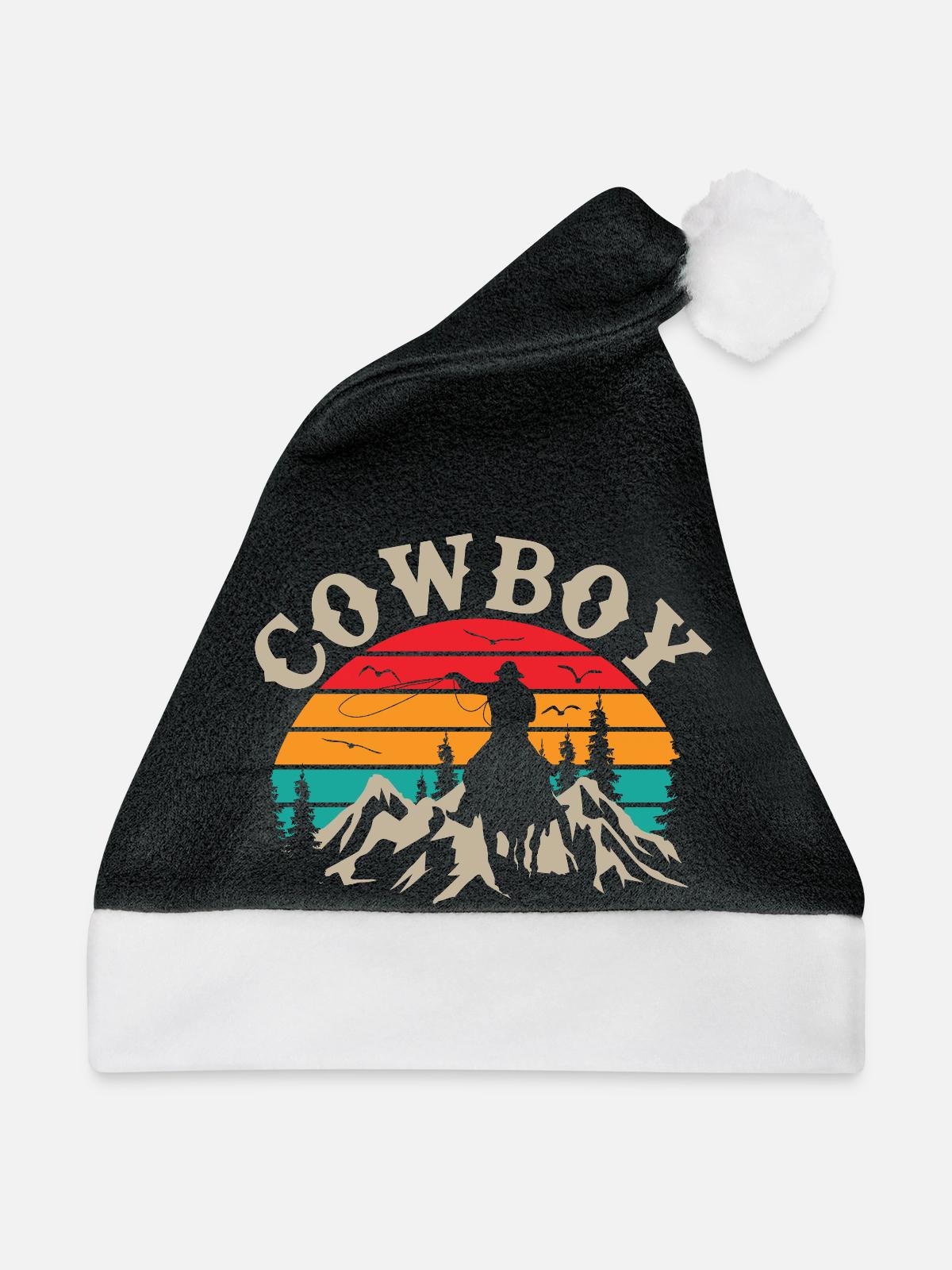 Cowboy - Weihnachtsmütze - Schwarz/Weiß - Vorne