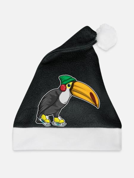 Tukan Eislaufen Schlittschuhe - Weihnachtsmütze - Schwarz/Weiß