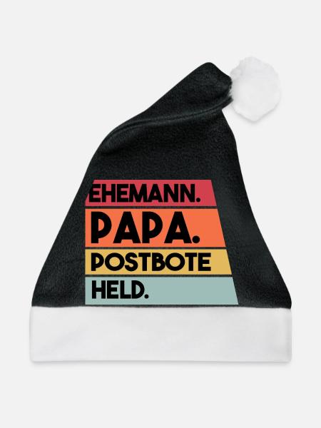 Ehemann Papa Beruf Postbote Held - Weihnachtsmütze - Schwarz/Weiß