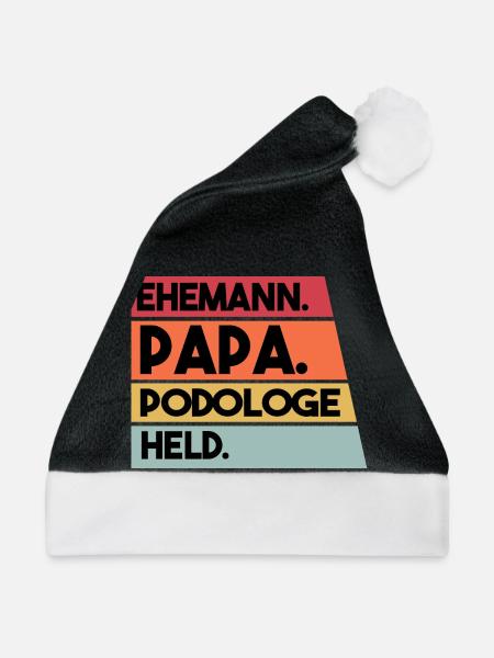 Ehemann Papa Podologe Held - Weihnachtsmütze - Schwarz/Weiß