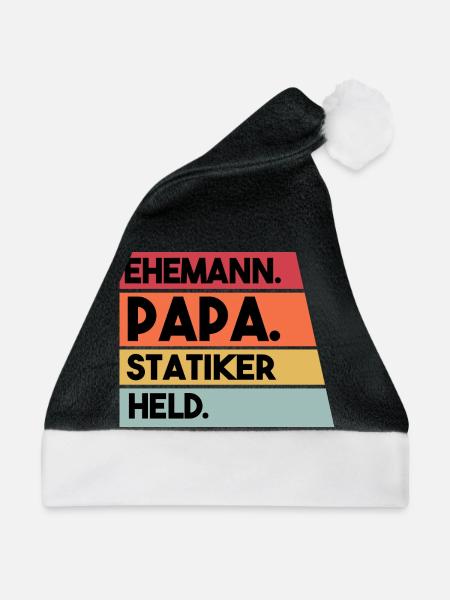Ehemann Papa Statiker Held - Weihnachtsmütze - Schwarz/Weiß