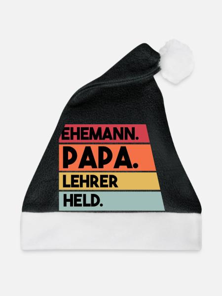 Ehemann Papa Lehrer Held - Weihnachtsmütze - Schwarz/Weiß