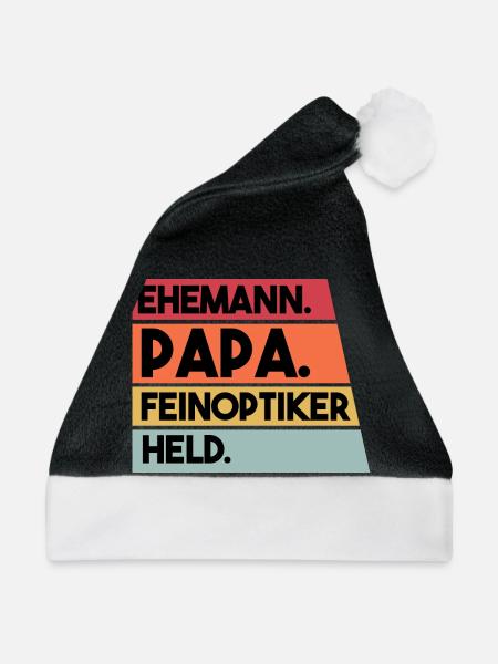 Ehemann Papa Feinoptiker Held - Weihnachtsmütze - Schwarz/Weiß