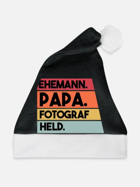 Ehemann Papa Fotograf Held - Weihnachtsmütze - Schwarz/Weiß