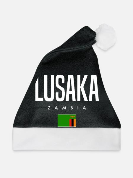 Lusaka Sambia - Weihnachtsmütze - Schwarz/Weiß - Vorne