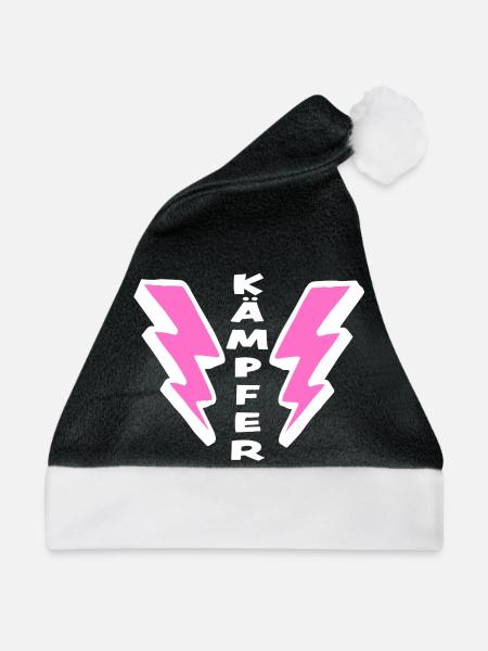 Mutmacher Geschenk: Kämpfer - Weihnachtsmütze - Schwarz/Weiß - Vorne