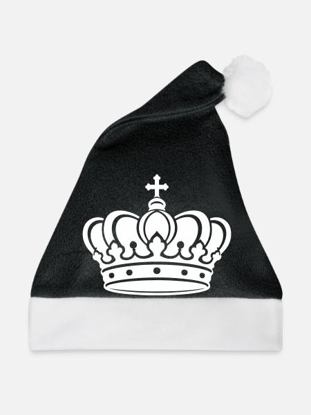 Königskrone mit Kreuz Weiß - Weihnachtsmütze - Schwarz/Weiß