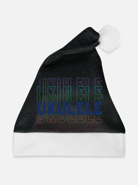 Ukulele typography - Weihnachtsmütze - Schwarz/Weiß