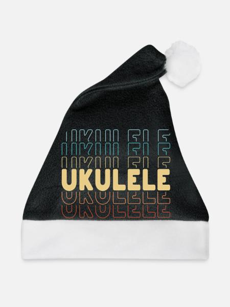 Ukulele typography - Weihnachtsmütze - Schwarz/Weiß