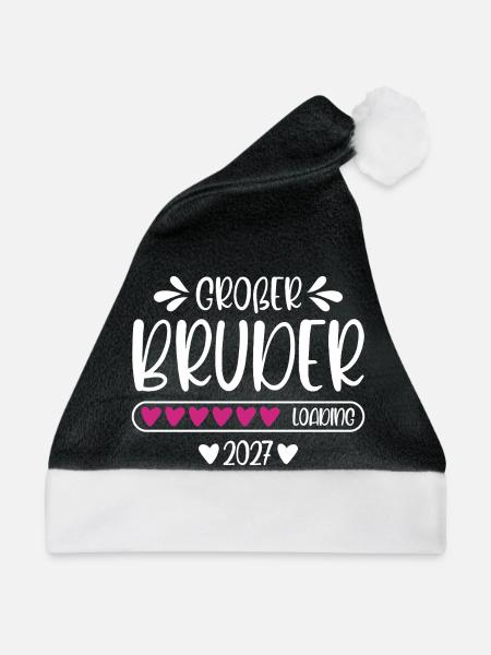 Großer Bruder 2027 loading - Weihnachtsmütze - Schwarz/Weiß - Vorne