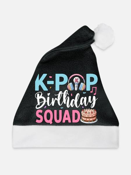 K-Pop Birthday Squad - Weihnachtsmütze - Schwarz/Weiß
