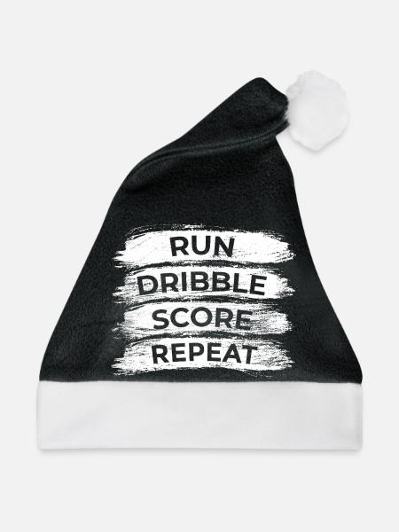 Laufen Dribbeln Punkten Wiederholen - Weihnachtsmütze - Schwarz/Weiß - Vorne