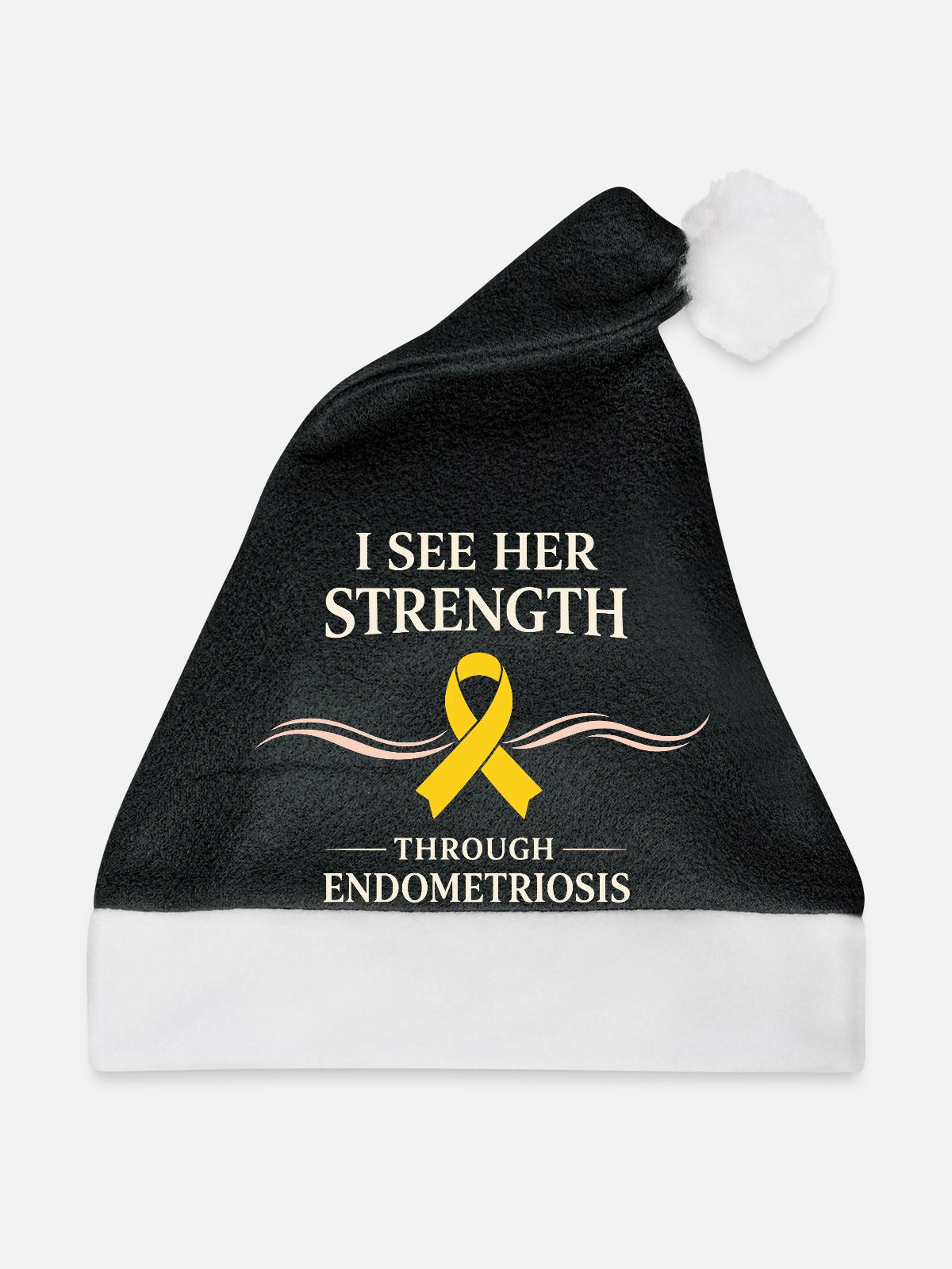 Endometriose-bewusstsein Endo Warrior - Weihnachtsmütze - Schwarz/Weiß - Vorne