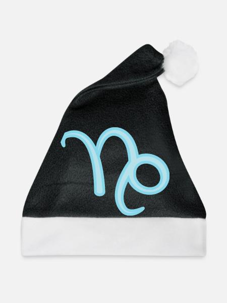 Steinbock Tierkreiszeichen Pastel Blau - Weihnachtsmütze - Schwarz/Weiß
