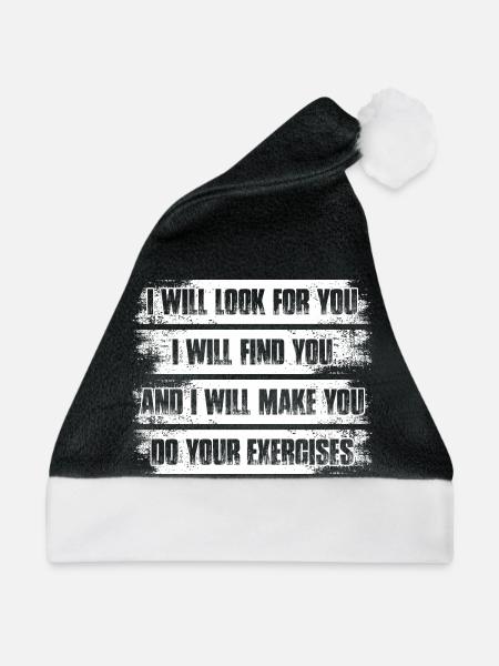 I will look for you Physiotherapie Physiotherapeut - Weihnachtsmütze - Schwarz/Weiß - Vorne