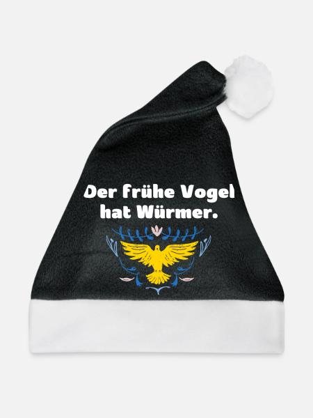 Vogel - Weihnachtsmütze - Schwarz/Weiß