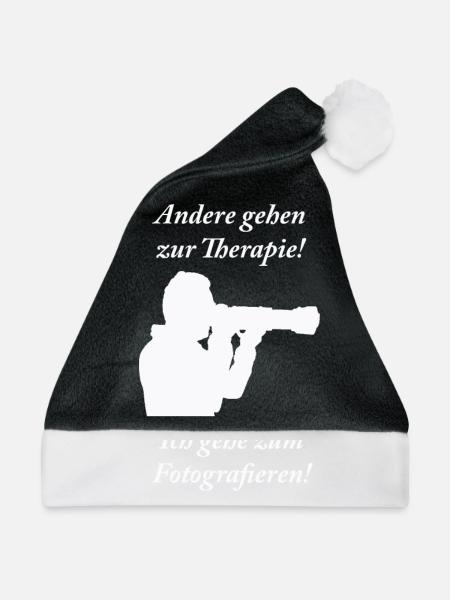Therapie weiss - Weihnachtsmütze - Schwarz/Weiß