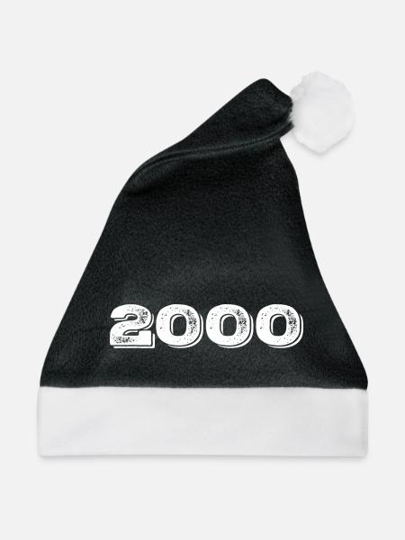 Geburtstagsgeschenk 2000 - 2000 - Weihnachtsmütze - Schwarz/Weiß - Vorne