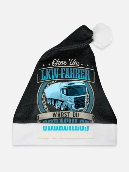 LKW Fahrer - Weihnachtsmütze - Schwarz/Weiß - Vorne