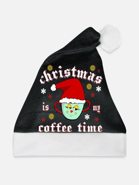 Weihnachtszeit ist meine Kaffeezeit - Weihnachtsmütze - Schwarz/Weiß - Vorne