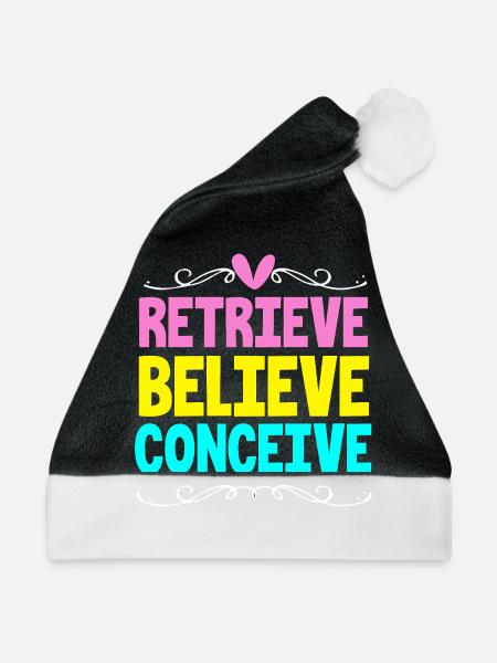 Embryo Transfer Tag Fötus - Weihnachtsmütze - Schwarz/Weiß - Vorne