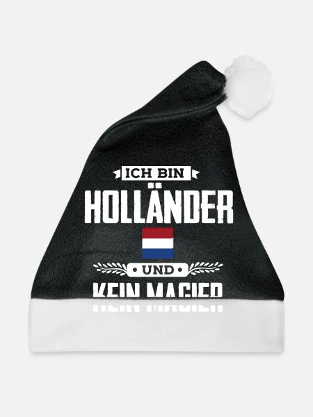 Ich bin Holländer - Weihnachtsmütze - Schwarz/Weiß - Vorne