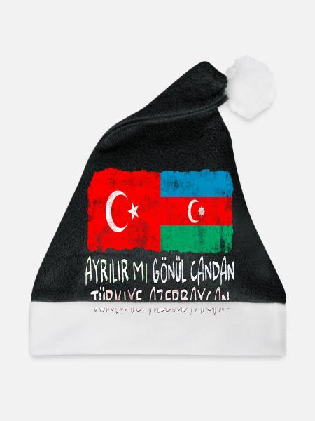 Türkiye Azerbaycan - Weihnachtsmütze - Schwarz/Weiß - Vorne