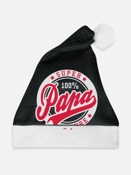 100 percent PURE SUPER PAPA 2C - Weihnachtsmütze - Schwarz/Weiß