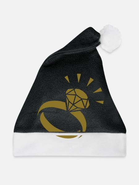 Diamantring - Weihnachtsmütze - Schwarz/Weiß