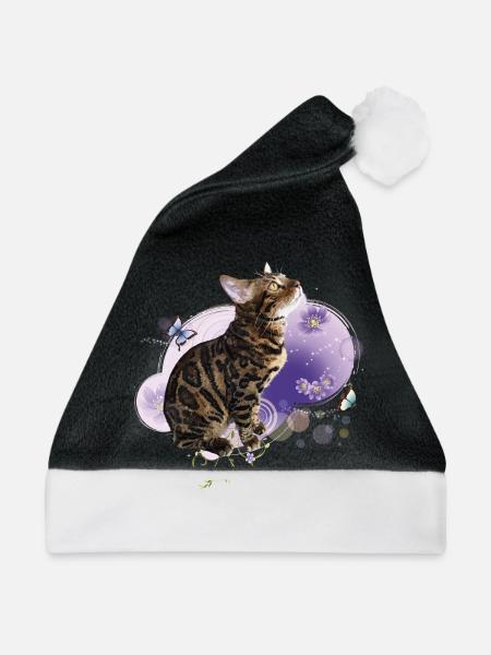 Bengalkatze - Weihnachtsmütze - Schwarz/Weiß