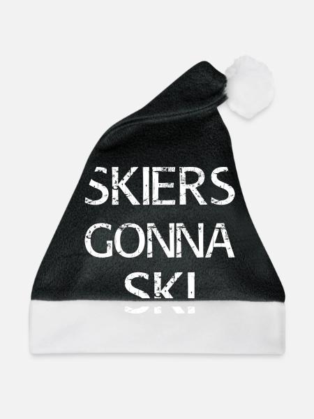 Lustiges Skifahrer Design - Weihnachtsmütze - Schwarz/Weiß