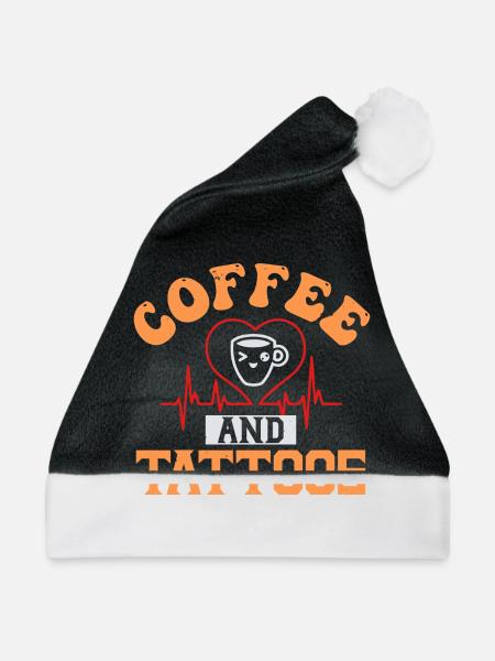 COFFFEE IST LOVE TATTOOS - Weihnachtsmütze - Schwarz/Weiß