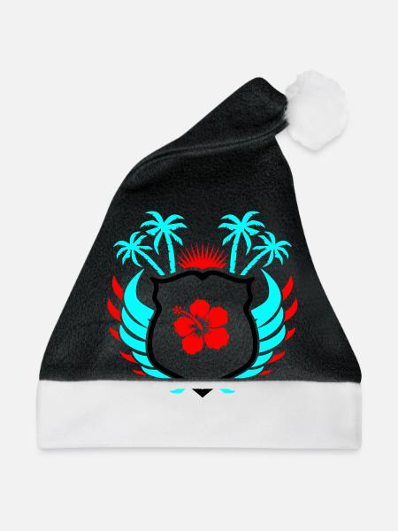 Paradise Hibiskus Blume - Weihnachtsmütze - Schwarz/Weiß