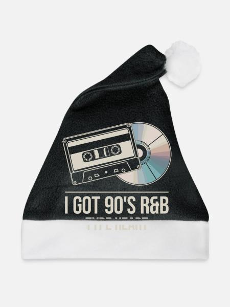R&B Vibes der 90er – Gefühl Pur - Weihnachtsmütze - Schwarz/Weiß - Vorne