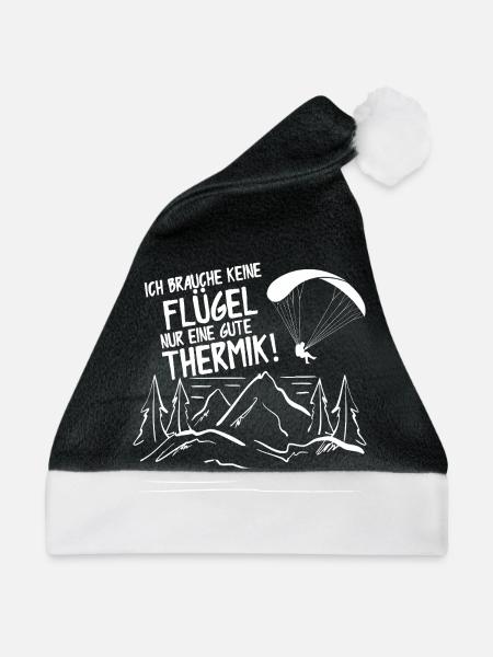 Ich Brauche Keine Flügel Nur Eine Gute Thermik - Weihnachtsmütze - Schwarz/Weiß - Vorne