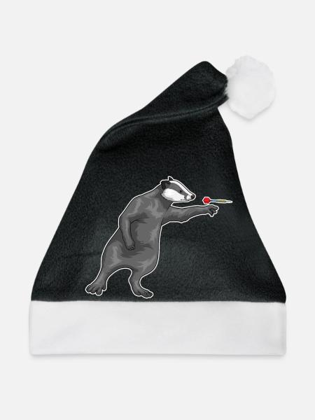 Dachs Dart Dartpfeil - Weihnachtsmütze - Schwarz/Weiß