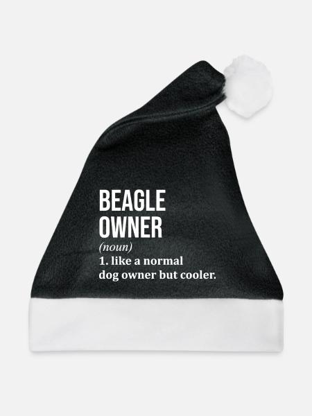 Beagle Beagle Beagle - Weihnachtsmütze - Schwarz/Weiß - Vorne