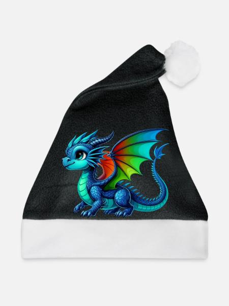 Drache - Weihnachtsmütze - Schwarz/Weiß