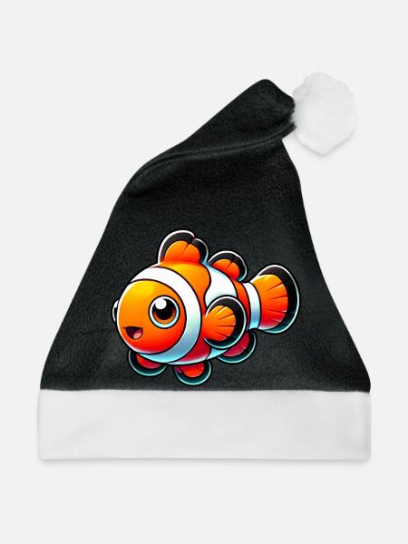 Clownfisch - Weihnachtsmütze - Schwarz/Weiß