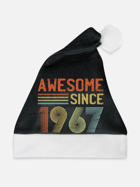 Retro 1967 Feier Design - Weihnachtsmütze - Schwarz/Weiß