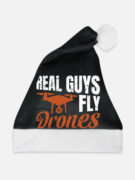 Real Guys fly Drones - Weihnachtsmütze - Schwarz/Weiß