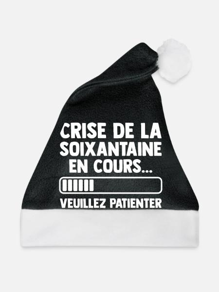 Sixties Crisis Geburtstagsgeschenk Humor - Weihnachtsmütze - Schwarz/Weiß - Vorne