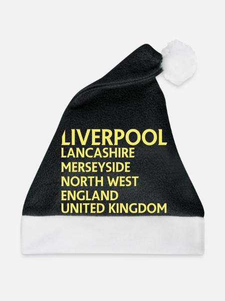 Liverpool – England Textdesign - Weihnachtsmütze - Schwarz/Weiß