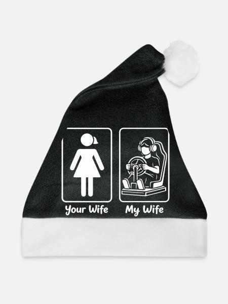 Deine Frau Meine Frau - Weihnachtsmütze - Schwarz/Weiß