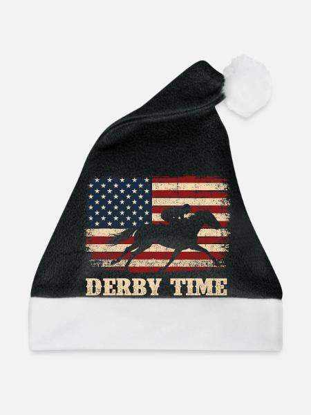Vollblut-Pferderenn-Derby-Rennbahn-Fan - Weihnachtsmütze - Schwarz/Weiß
