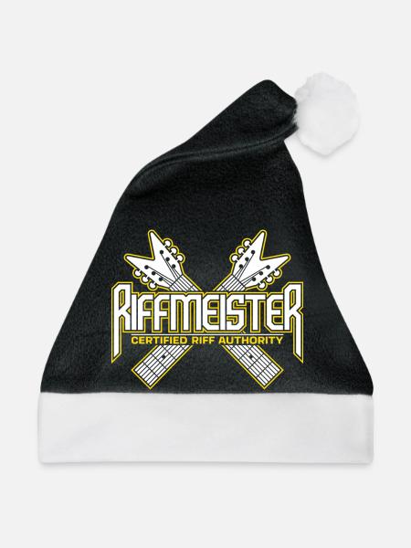 Riffmeister – Zertifizierter Riff-Autorität - Weihnachtsmütze - Schwarz/Weiß - Vorne