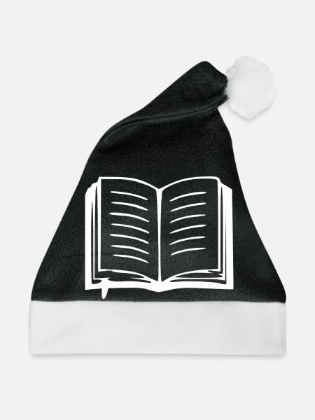 Buch Bücher lesen Geschenk - Weihnachtsmütze - Schwarz/Weiß