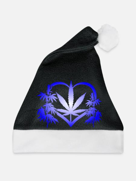 Heart of Cannabis - Weihnachtsmütze - Schwarz/Weiß - Vorne